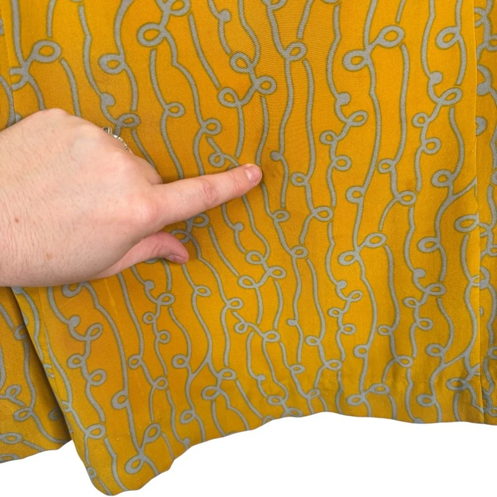 Anthropologie Girls from Savoy Take Action Mini Dress 2 Gold Yellow 100% Silk - Picture 5 of 16